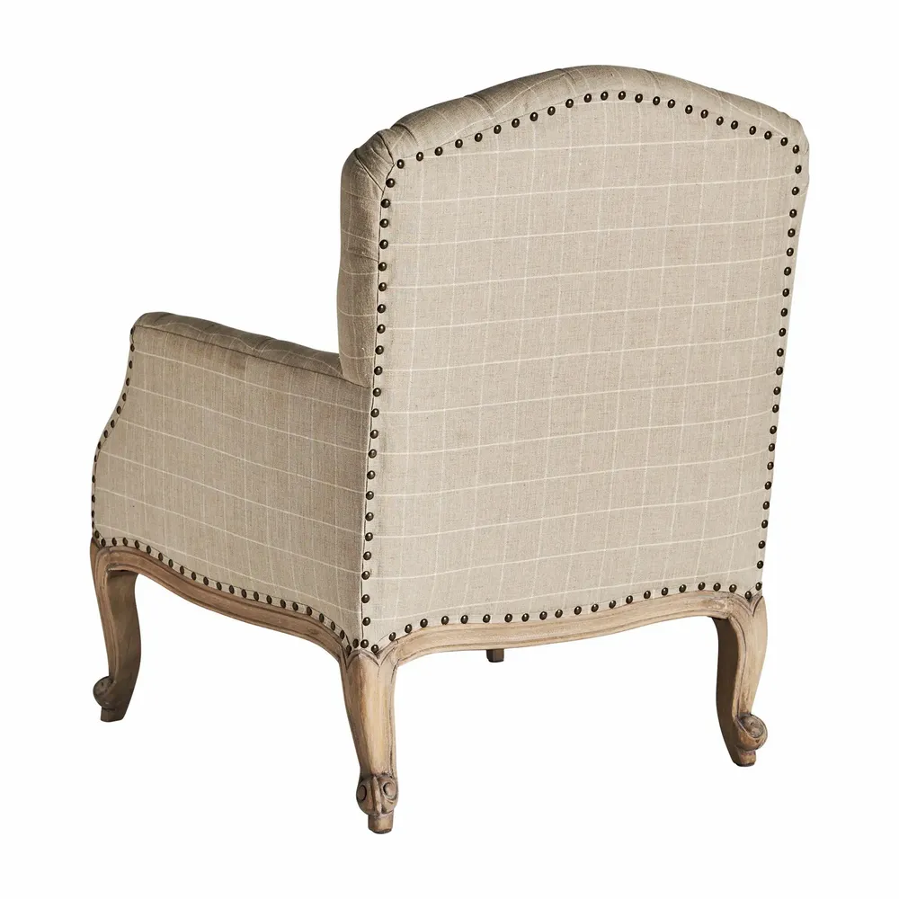 Armchairs - Beige mango wood armchair 73x80x95 cm - VICAL
