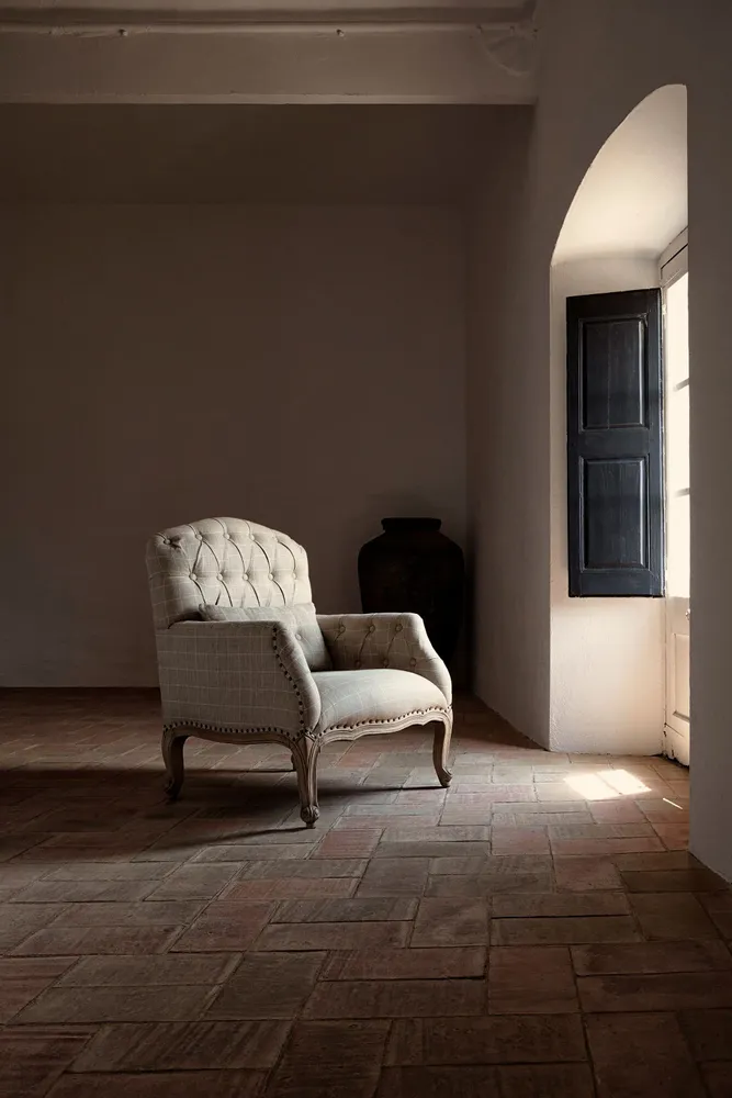 Armchairs - Beige mango wood armchair 73x80x95 cm - VICAL