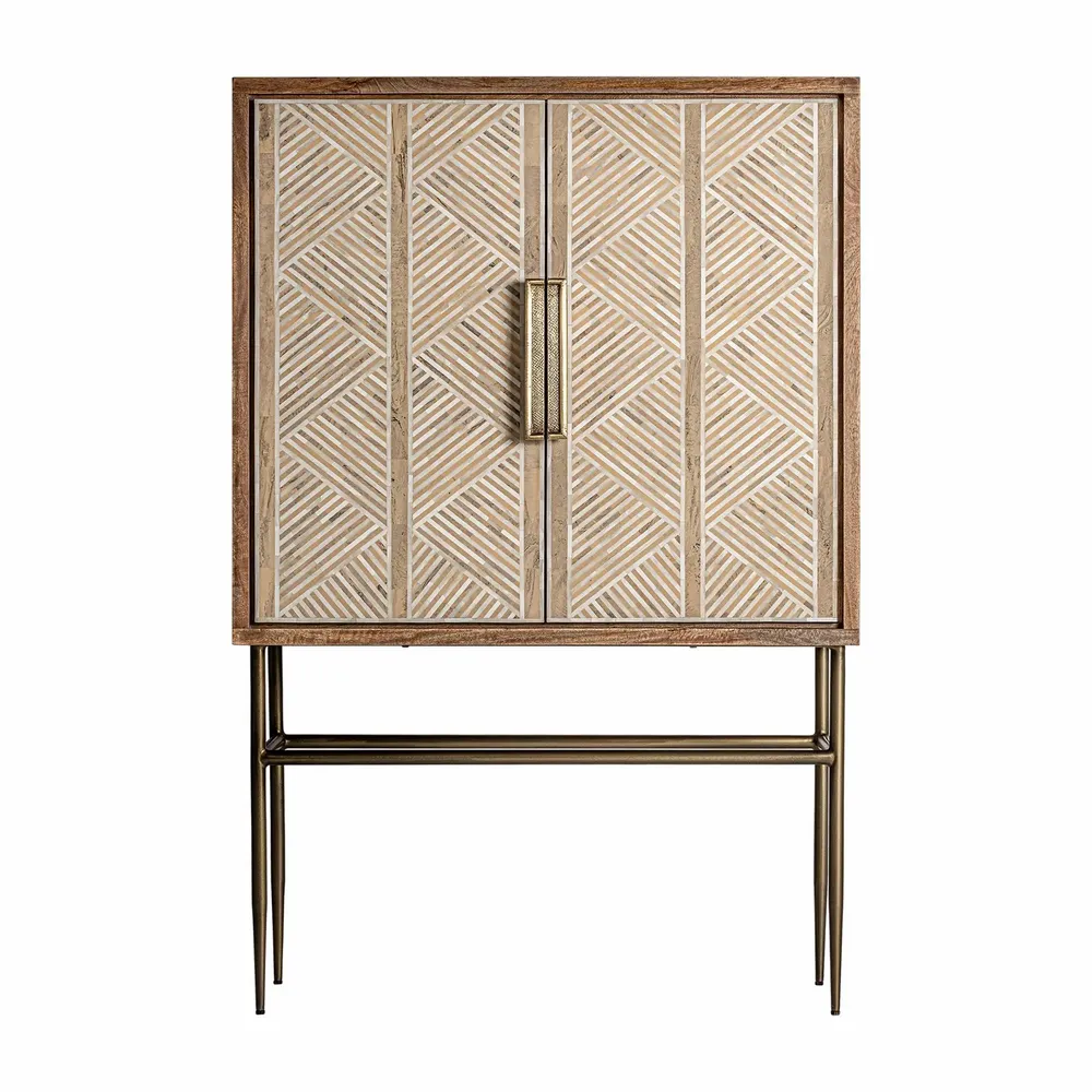 Wardrobe - Brown mango wood cabinet 100x40x140 cm - VICAL