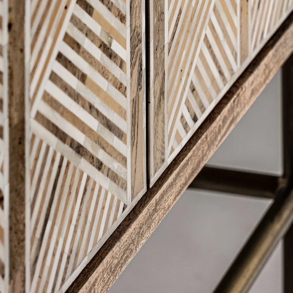 Wardrobe - Brown mango wood cabinet 100x40x140 cm - VICAL