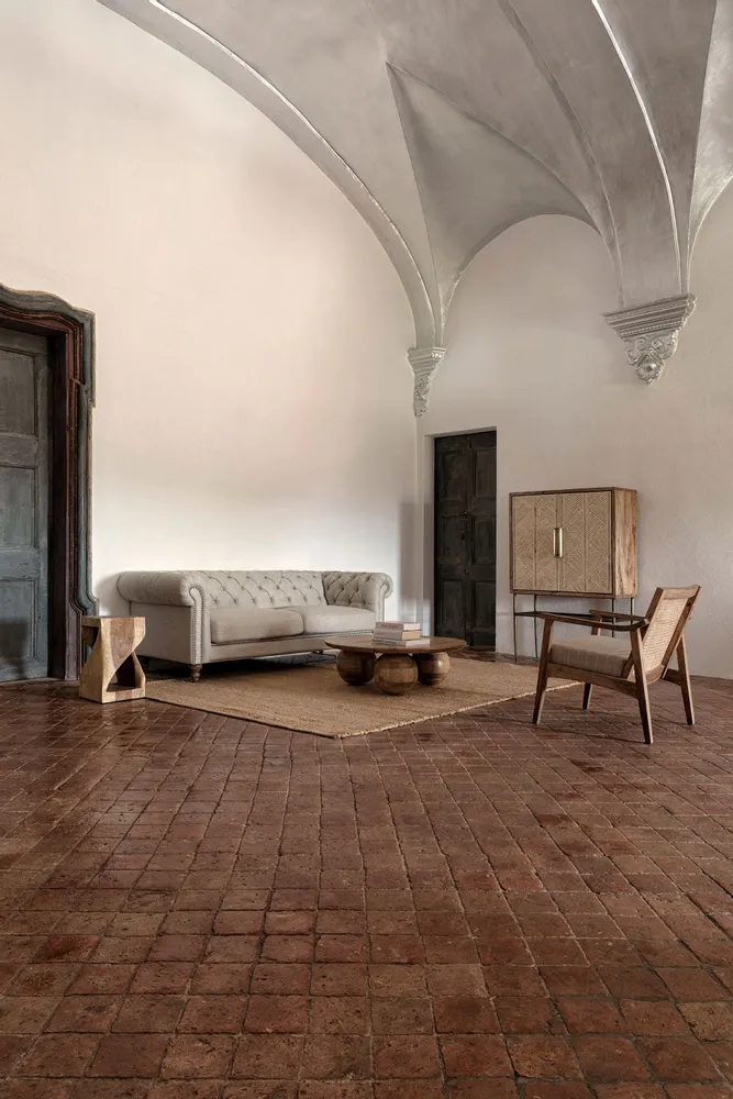 Coffee tables - Brown mango wood coffee table 96x96x33 cm - VICAL