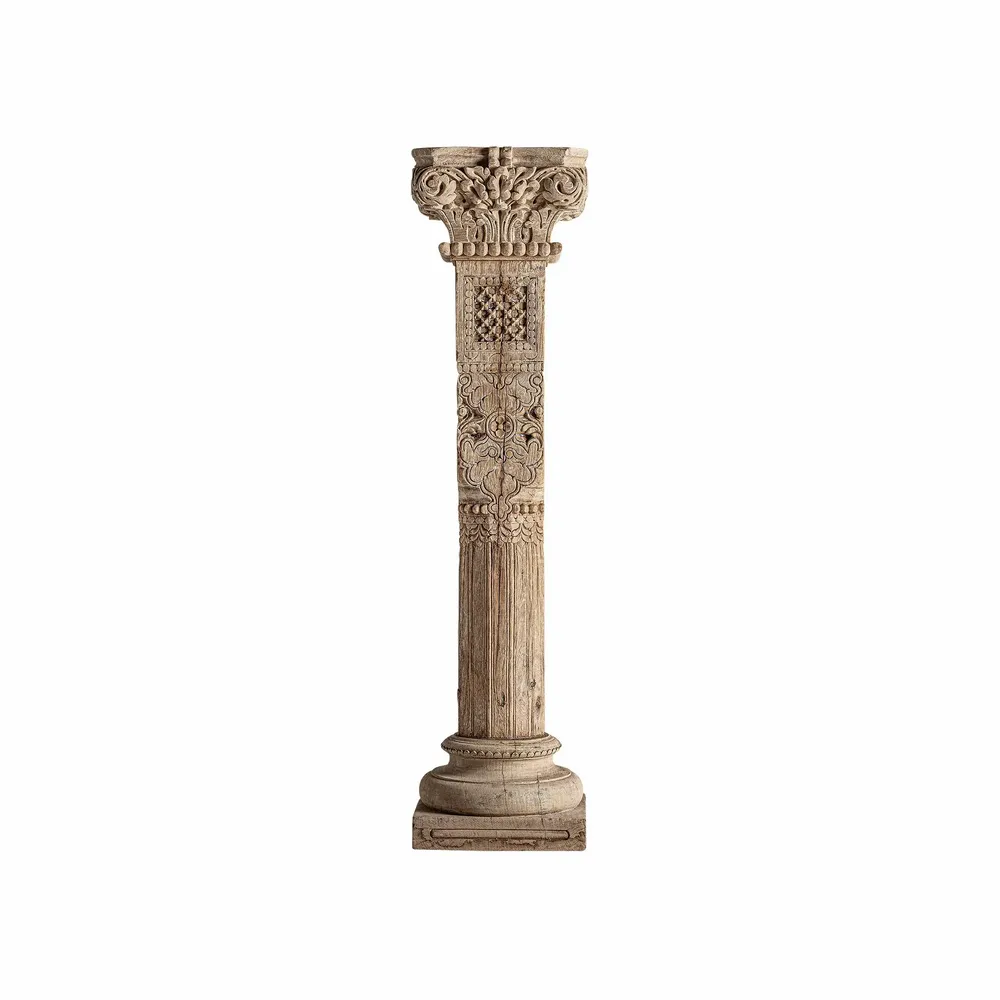 Decorative objects - Brown teak wood column 32x32x128 cm - VICAL
