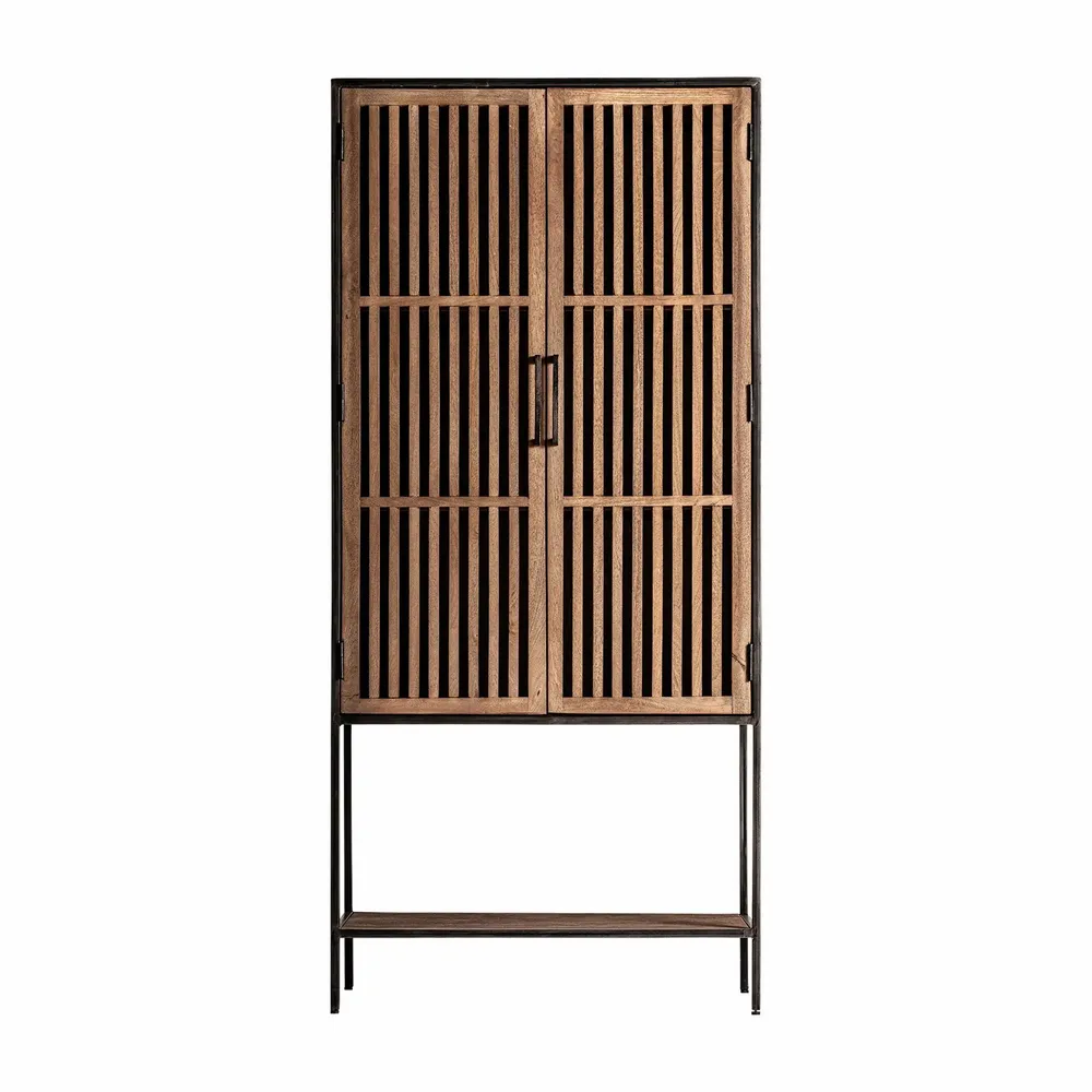 Armoires - Armoire en bois de mangue noir 90x45x195 cm - VICAL