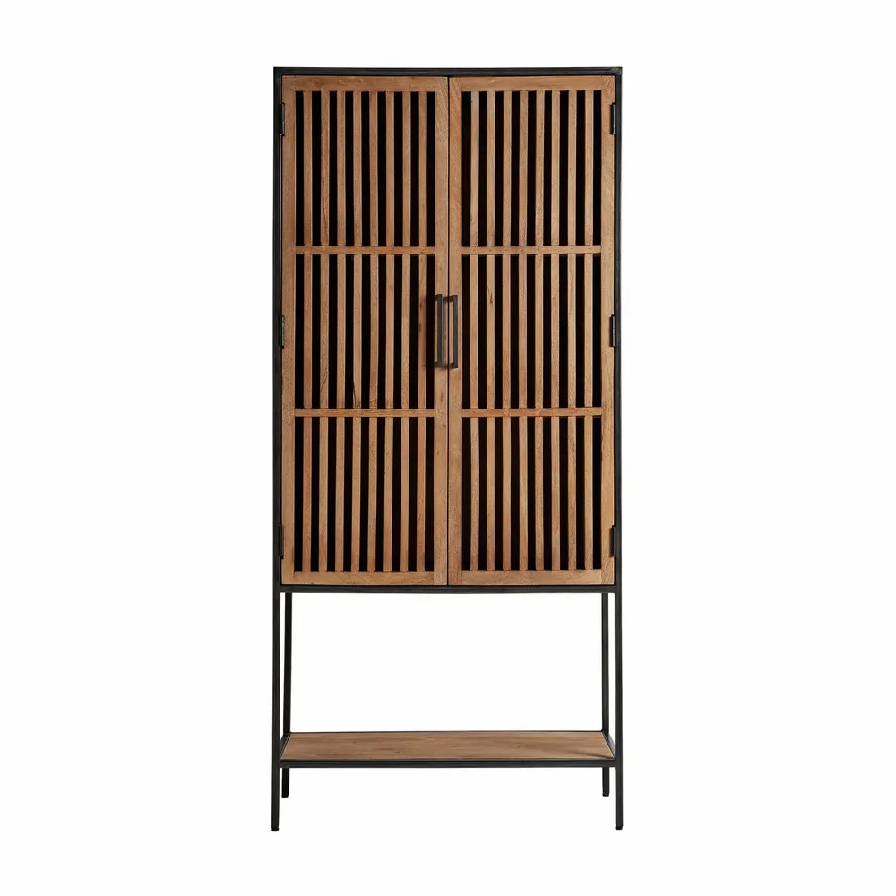 Armoires - Armoire en bois de mangue noir 90x45x195 cm - VICAL