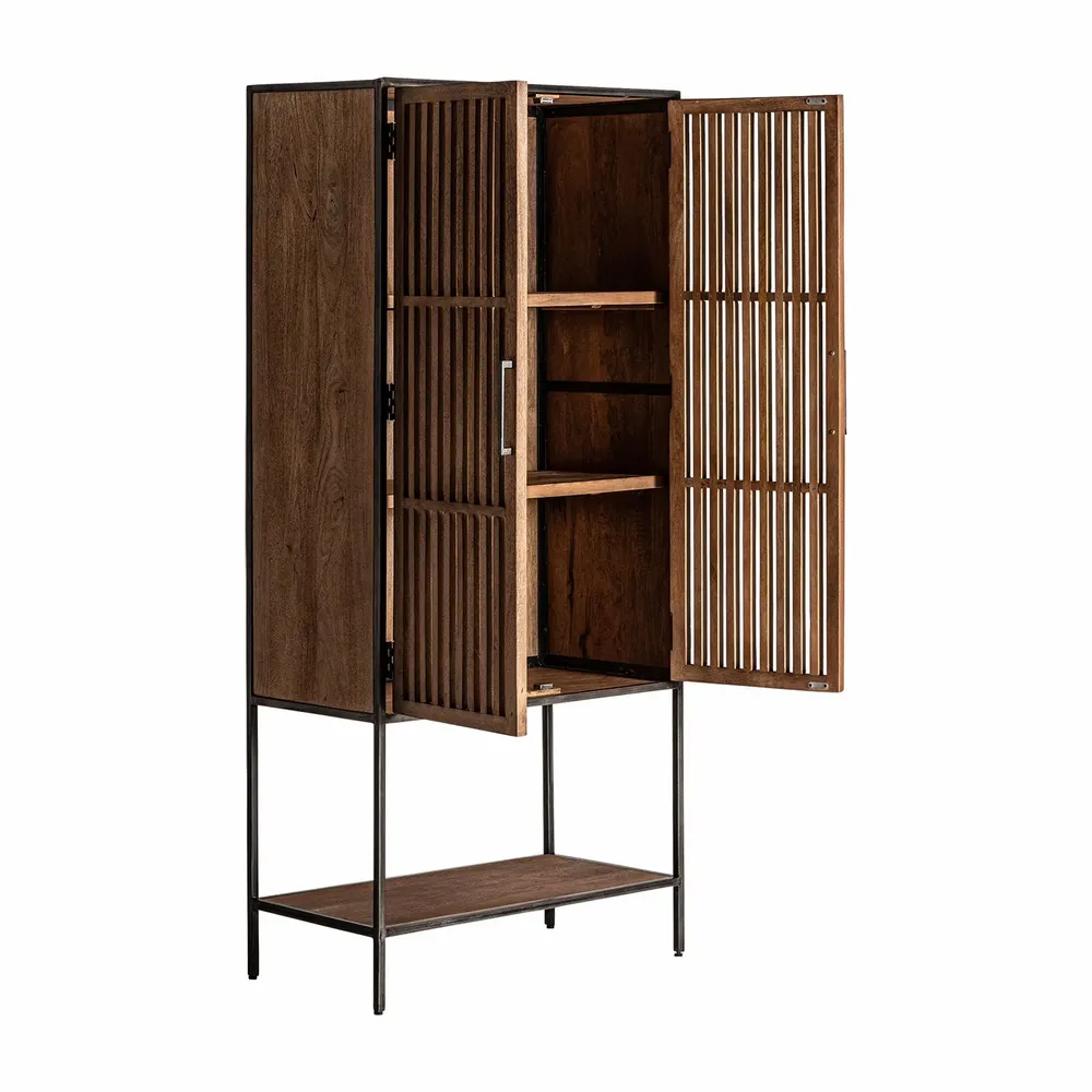 Armoires - Armoire en bois de mangue noir 90x45x195 cm - VICAL