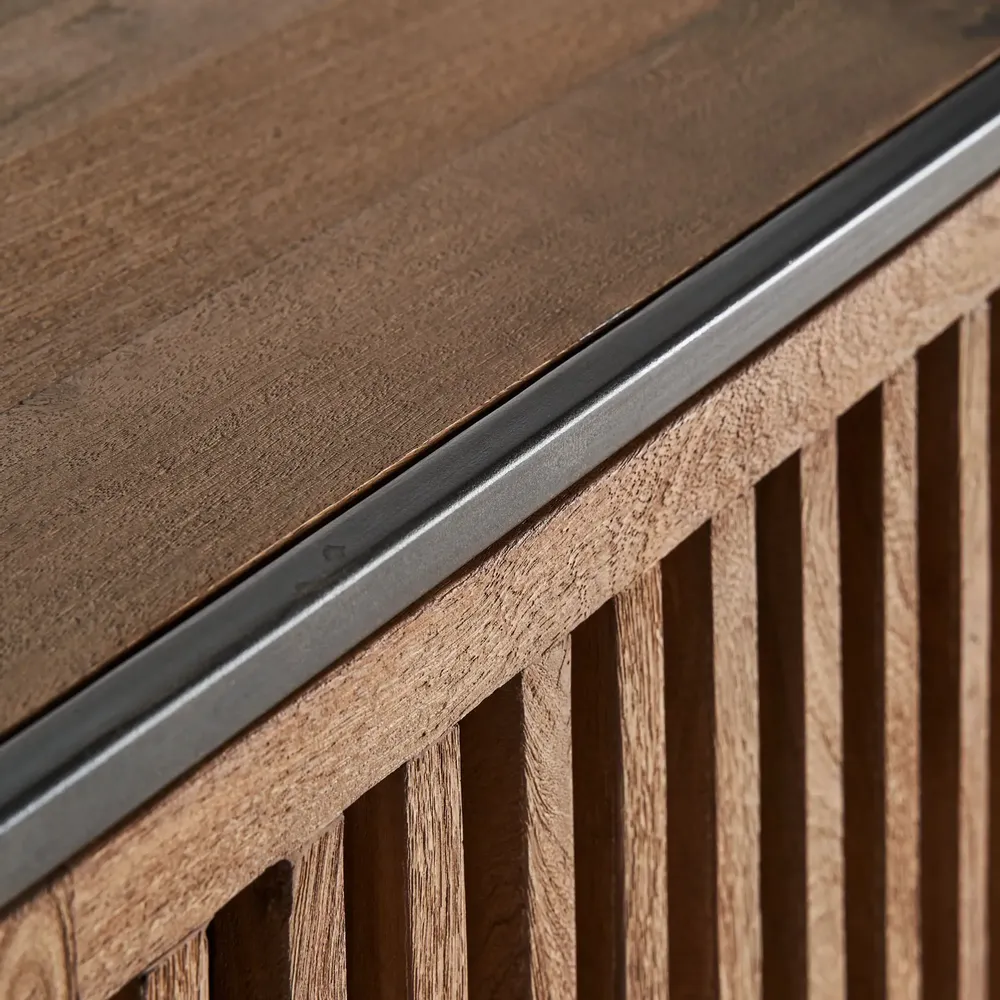 Sideboards - Black mango wood sideboard 180x45x86 cm - VICAL