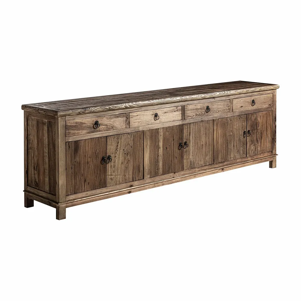 Sideboards - Brown elm wood sideboard 250x50x80 cm - VICAL