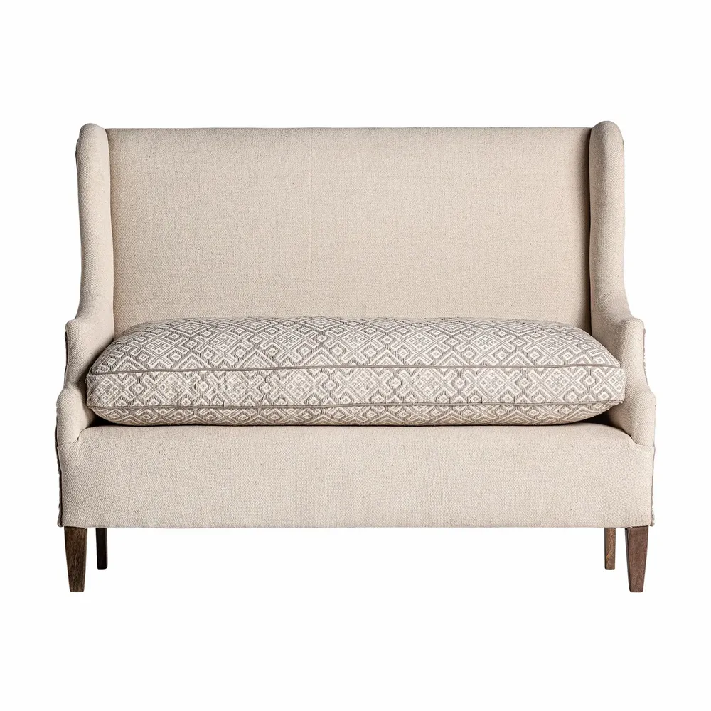 Other tables - Beige mango wood sofa 150x60x123 cm - VICAL