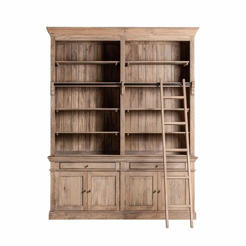 Shelves - Brown mango wood display case 197x42x232 cm - VICAL