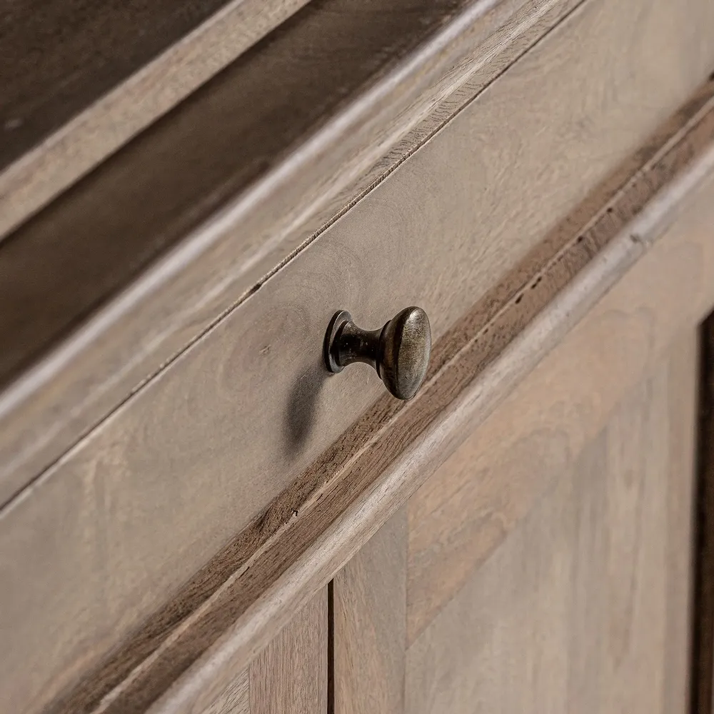 Shelves - Brown mango wood display case 197x42x232 cm - VICAL