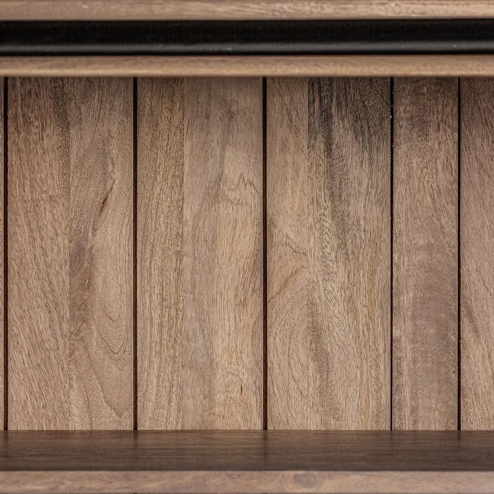 Shelves - Brown mango wood display case 197x42x232 cm - VICAL