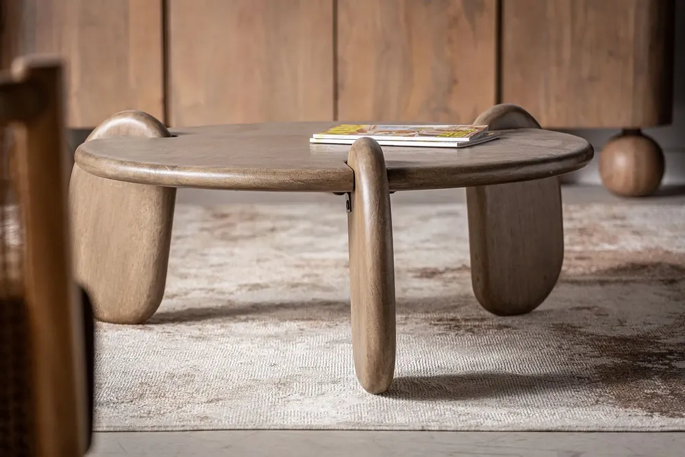 Tables basses - Table basse en bois de mangue marron 100x100x40 cm - VICAL