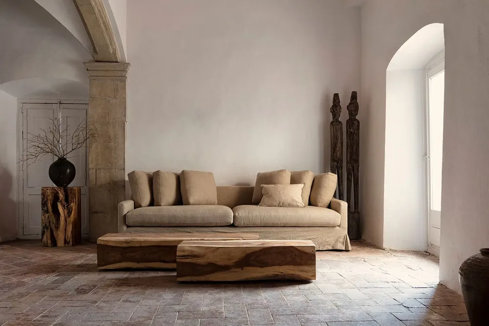 Autres tables  - Table basse en bois de suar marron 41x41x80 cm - VICAL