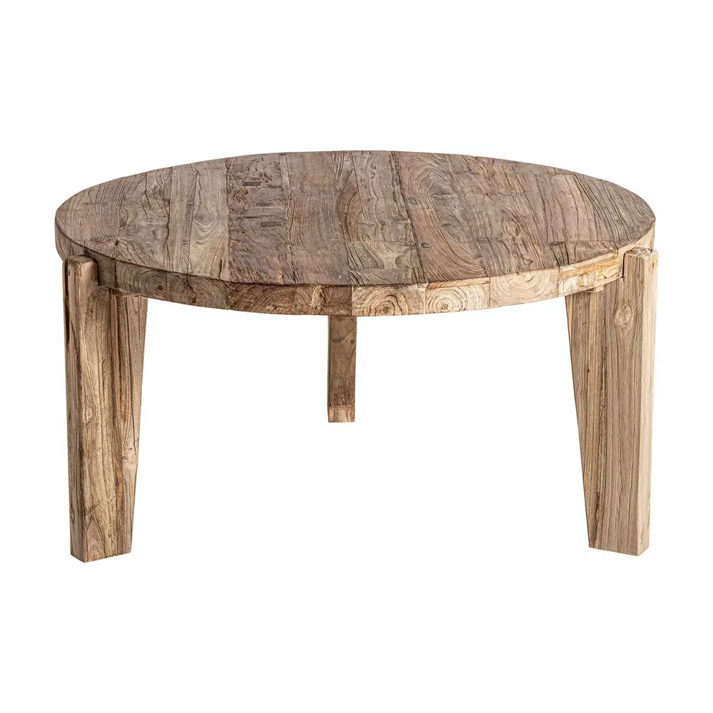 Coffee tables - Brown railway wood coffee table 107x107x46 cm - VICAL