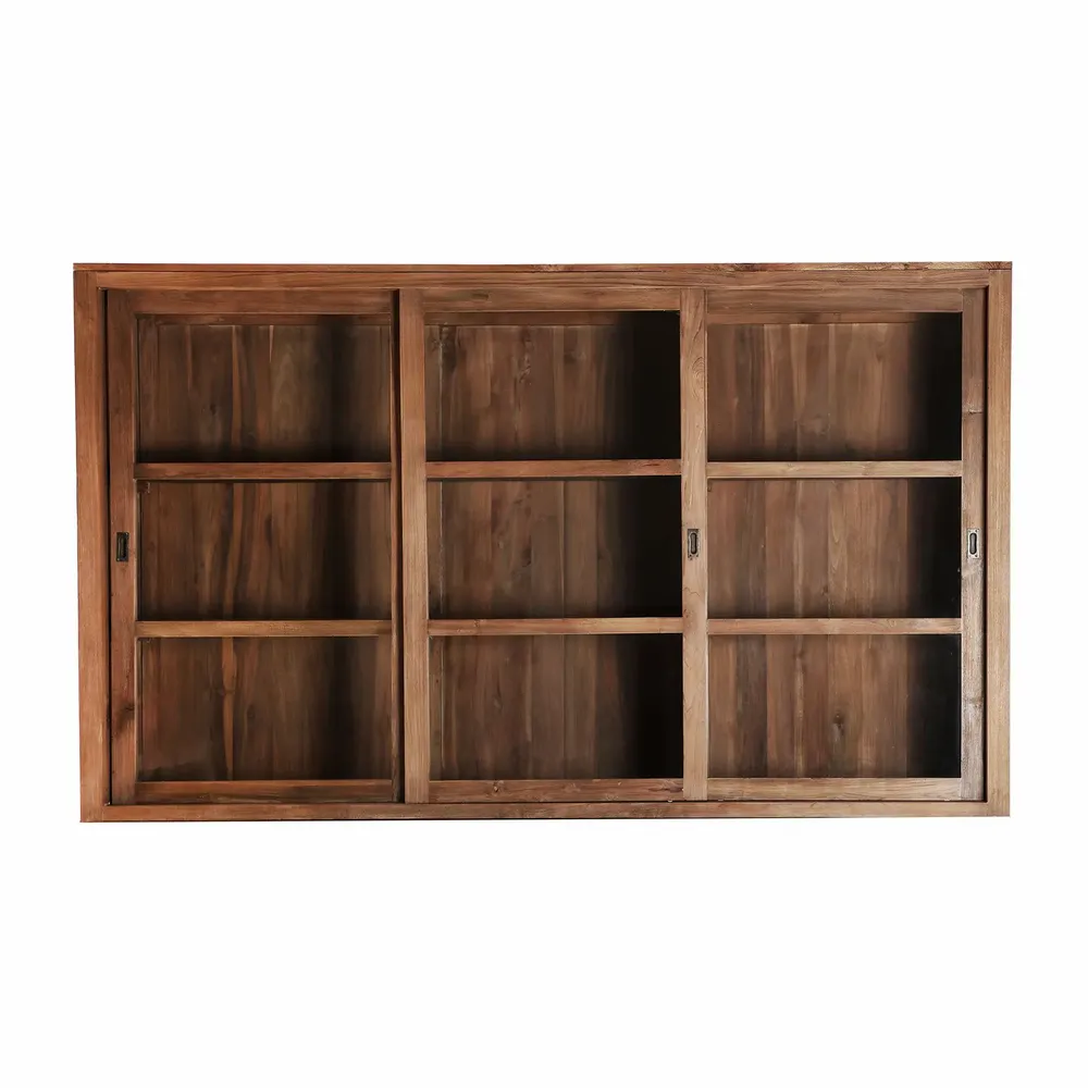 Wardrobe - Brown railway wooden display case 240x55x218 cm - VICAL
