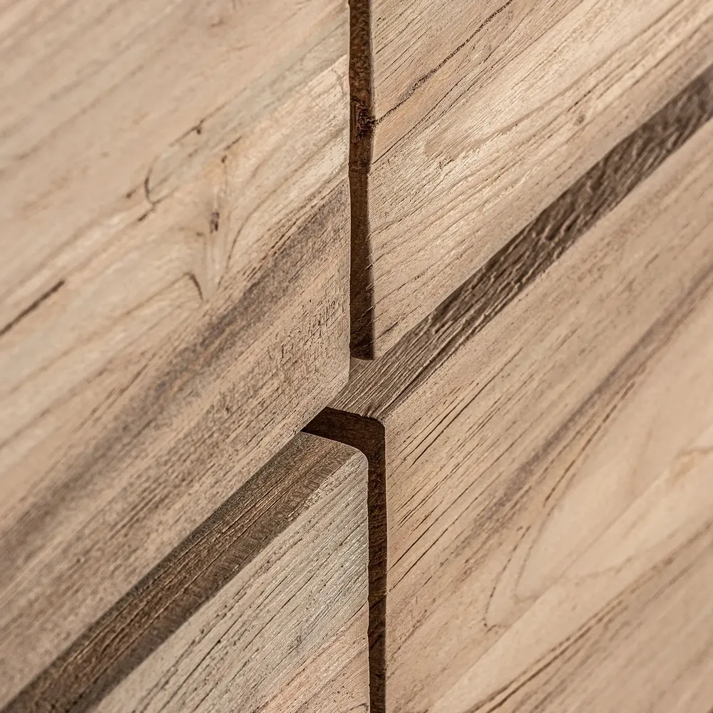 Chests of drawers - Brown railway wooden chest of drawers 140x50x80 cm - VICAL