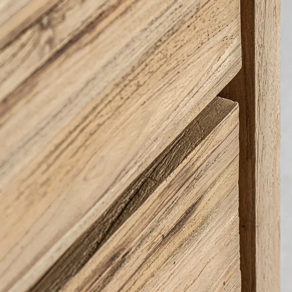 Night tables - Brown railway wood bedside table 55x45x60 cm - VICAL