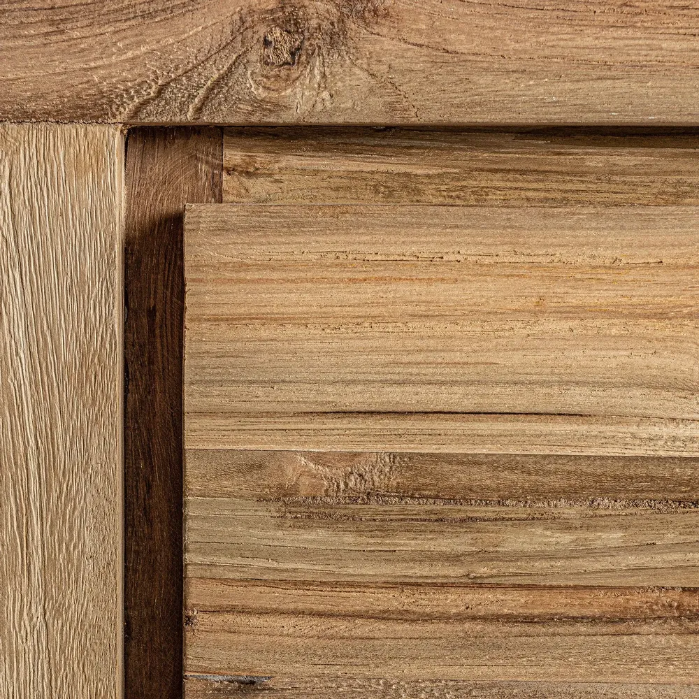 Night tables - Brown railway wood bedside table 55x45x60 cm - VICAL