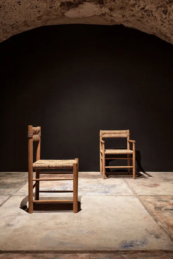 Chaises - Chaise en bois de teck marron 47x47x84 cm - lot de 2 - VICAL