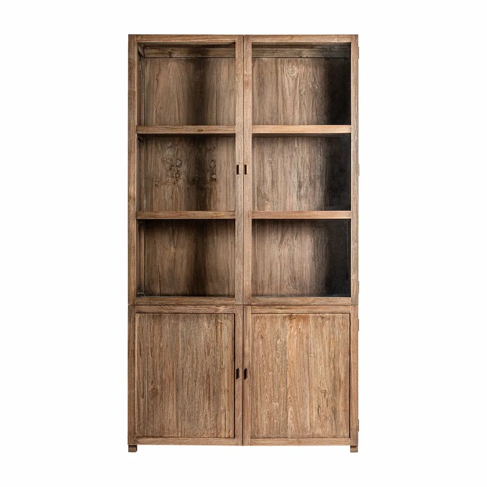Wardrobe - Brown railway wooden display case 121x50x220 cm - VICAL