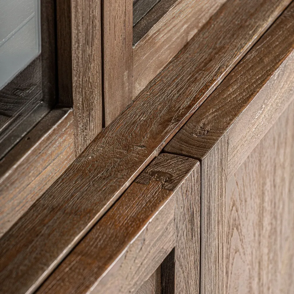 Wardrobe - Brown railway wooden display case 121x50x220 cm - VICAL