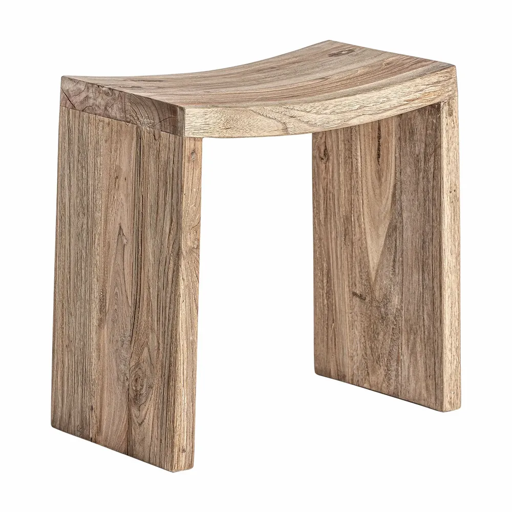 Footrests - Brown teak wood footrest 48x28x47 cm - VICAL