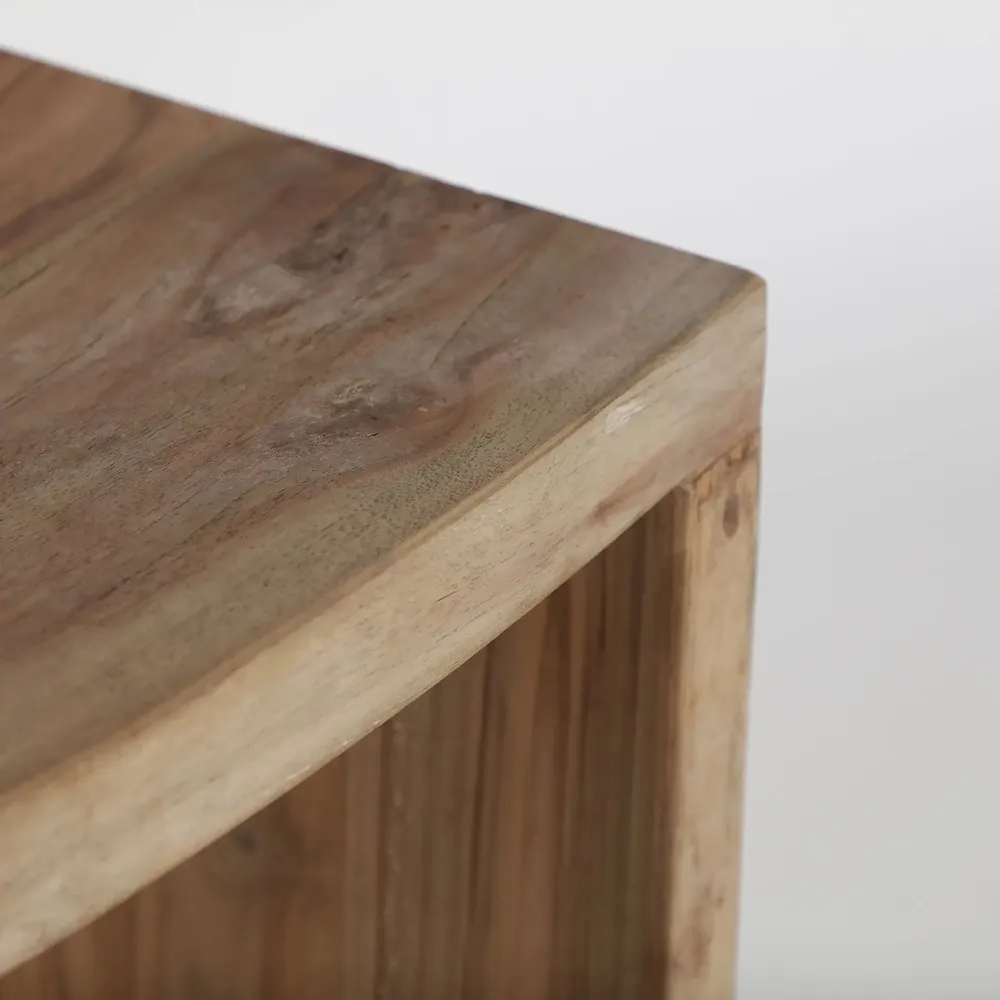 Footrests - Brown teak wood footrest 48x28x47 cm - VICAL