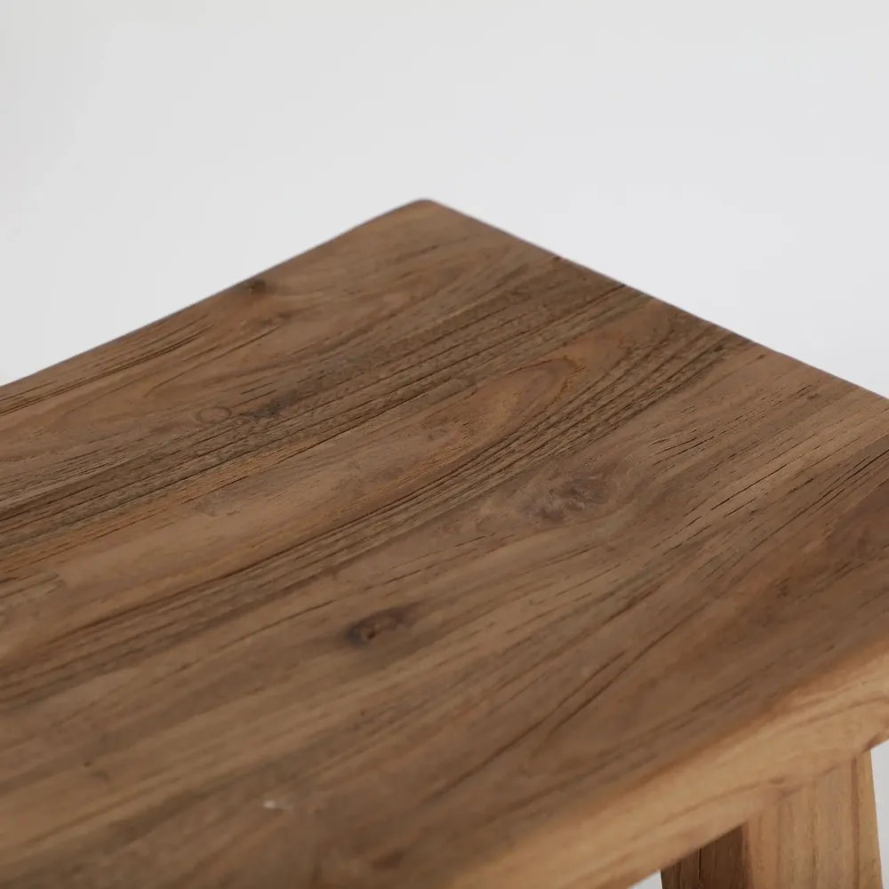 Footrests - Brown teak wood footrest 40x30x46 cm - VICAL