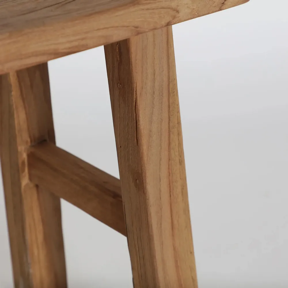 Footrests - Brown teak wood footrest 40x30x46 cm - VICAL