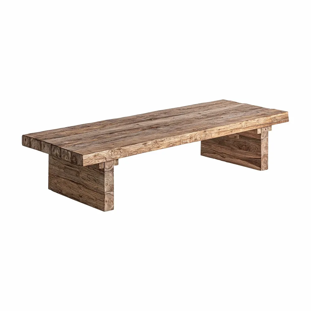 Coffee tables - Brown railway wood coffee table 150x60x34 cm - VICAL