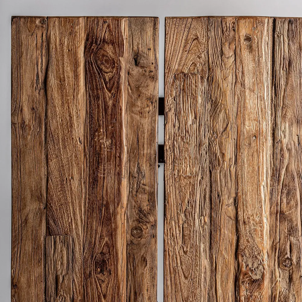 Coffee tables - Brown railway wood coffee table 150x60x34 cm - VICAL