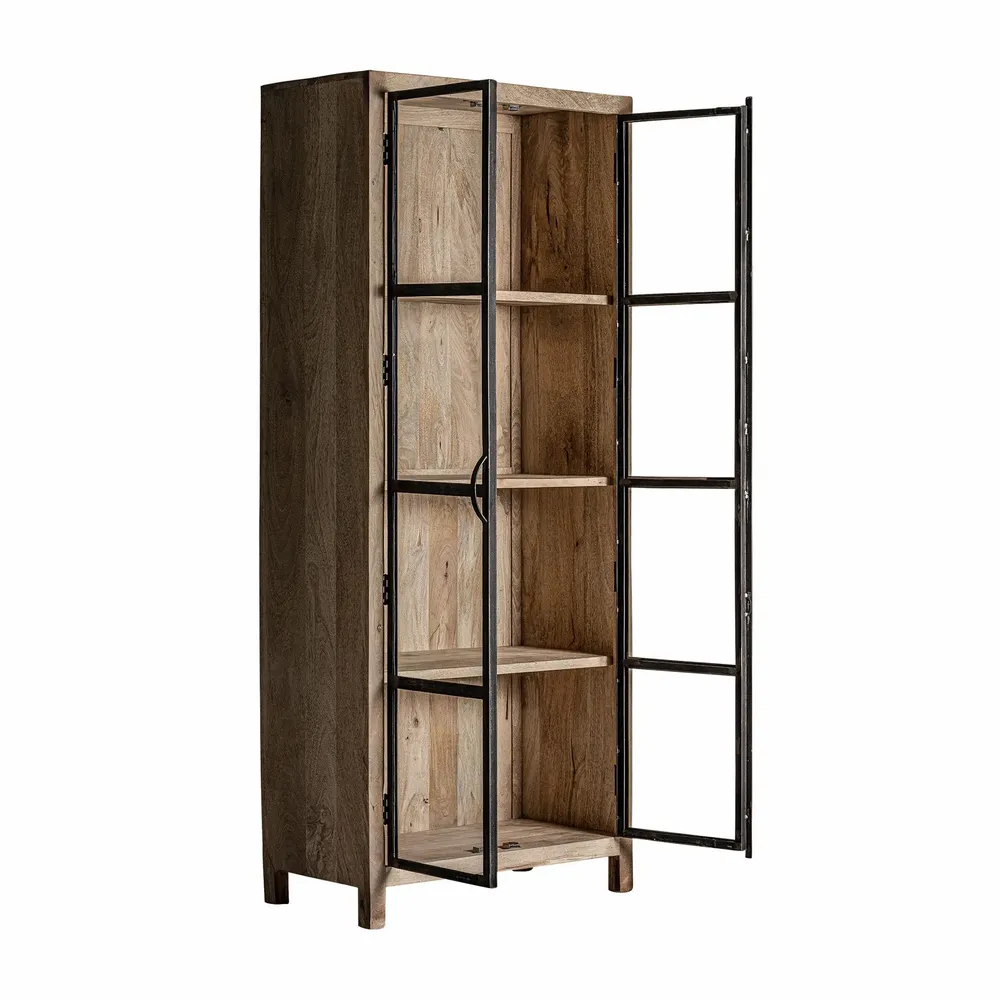 Armoires - Vitrine en bois de mangue marron 90x45x210 cm - VICAL