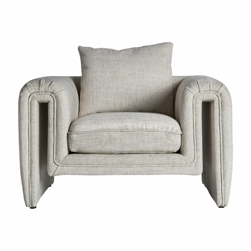 Fauteuils - Fauteuil en bois de pin gris 100x86x81 cm - VICAL