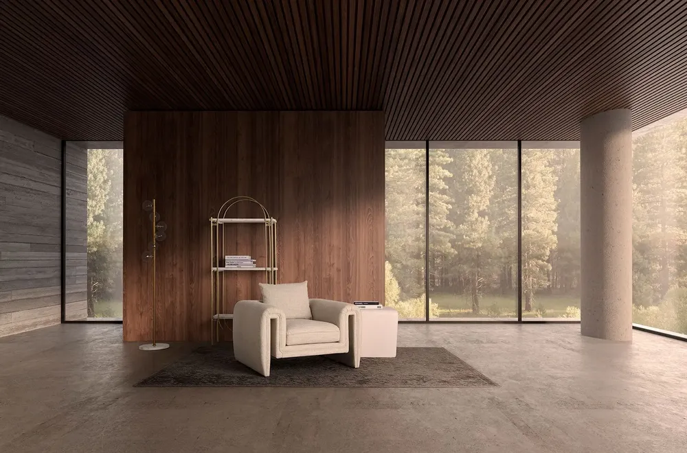 Fauteuils - Fauteuil en bois de pin gris 100x86x81 cm - VICAL