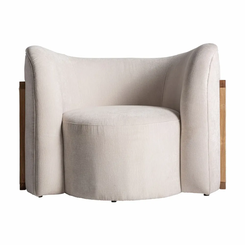 Fauteuils - Fauteuil en bois de pin blanc cassé 109x93x78 cm - VICAL