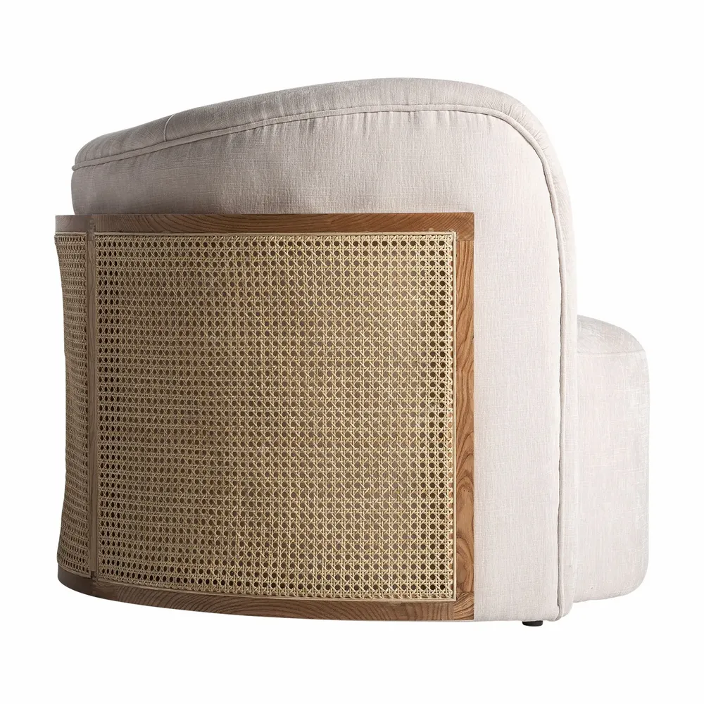 Fauteuils - Fauteuil en bois de pin blanc cassé 109x93x78 cm - VICAL