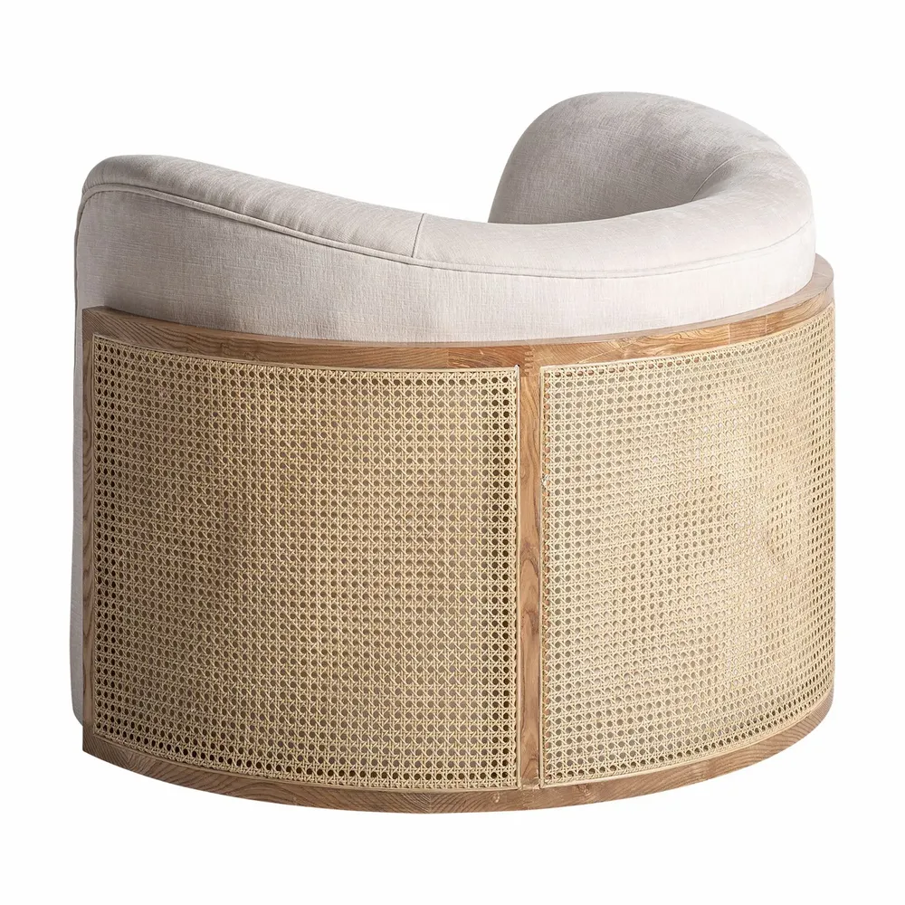 Fauteuils - Fauteuil en bois de pin blanc cassé 109x93x78 cm - VICAL