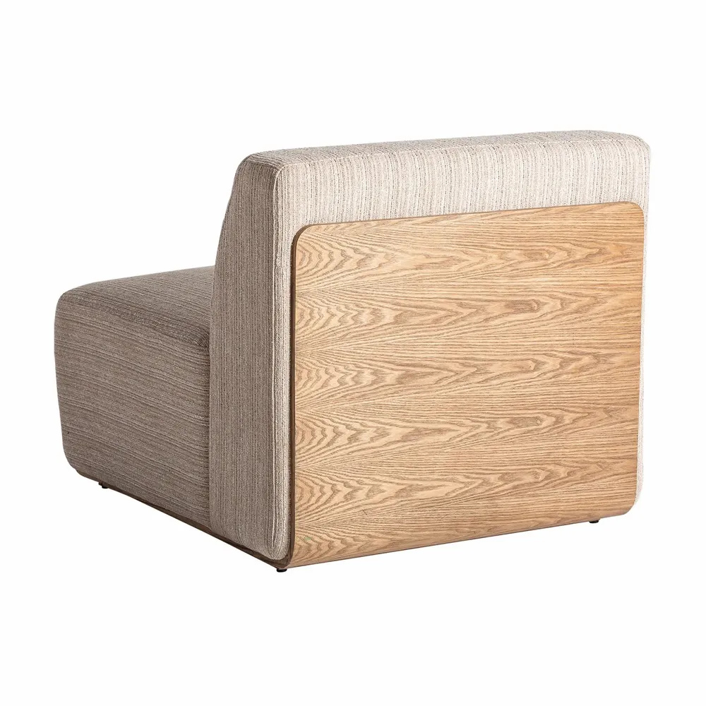 Sofas - Central sofa module in light brown pine wood 90x82x76 cm - VICAL