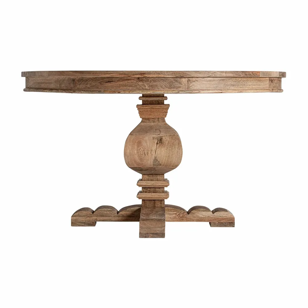 Dining Tables - Brown mango wood living room table 130x130x77 cm - VICAL