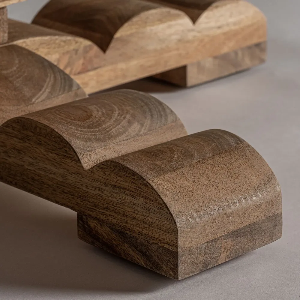 Dining Tables - Brown mango wood living room table 130x130x77 cm - VICAL