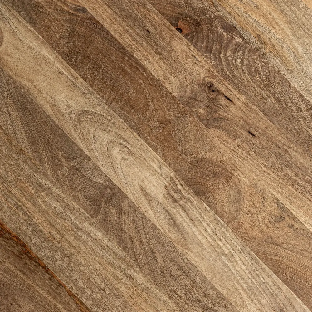 Dining Tables - Brown mango wood living room table 130x130x77 cm - VICAL