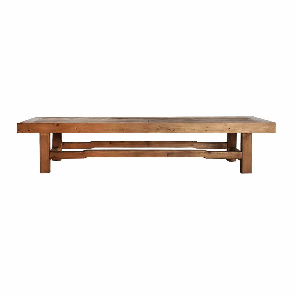 Coffee tables - Brown recycled elm wood coffee table 180x60x36 cm - VICAL