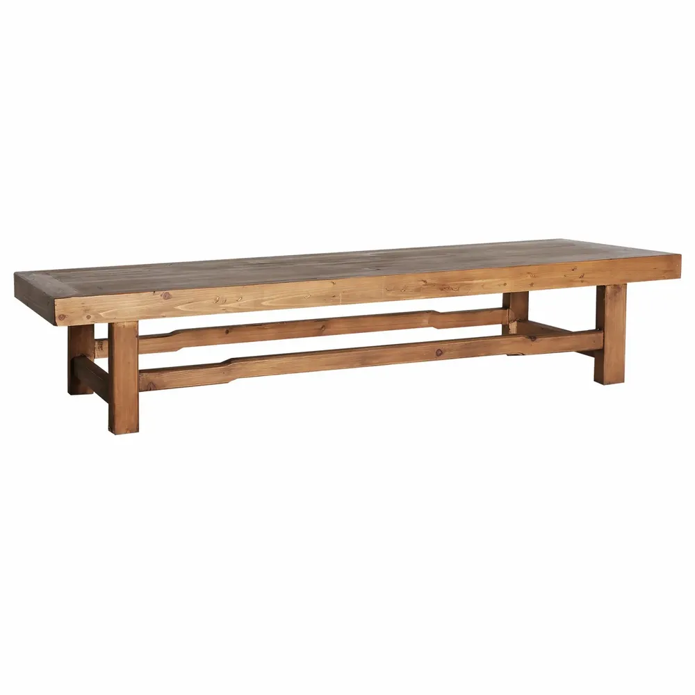Coffee tables - Brown recycled elm wood coffee table 180x60x36 cm - VICAL