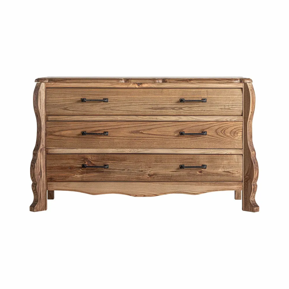 Chests of drawers - Brown elm wood chest of drawers 137x53x80 cm - VICAL