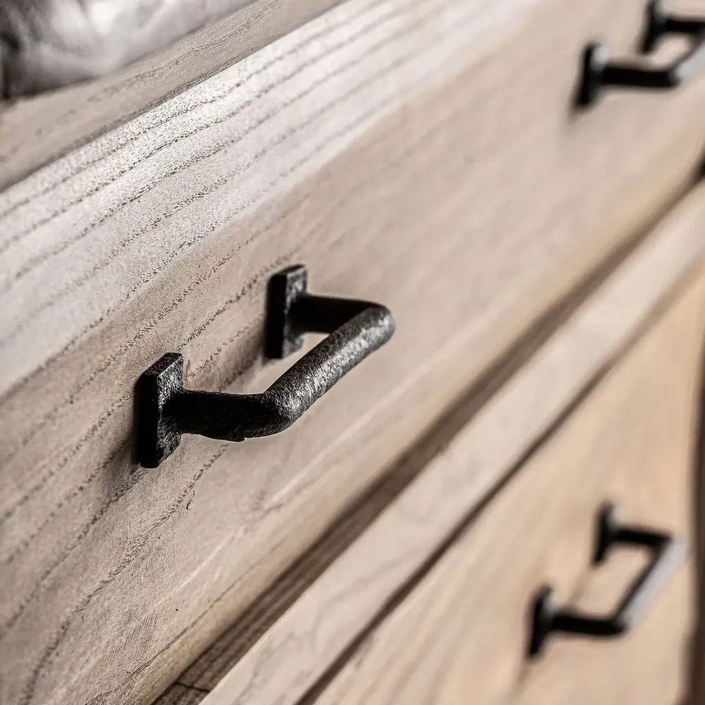 Chests of drawers - Brown elm wood chest of drawers 137x53x80 cm - VICAL