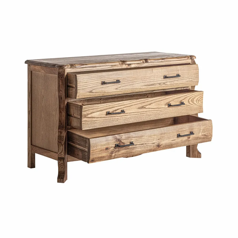 Chests of drawers - Brown elm wood chest of drawers 137x53x80 cm - VICAL