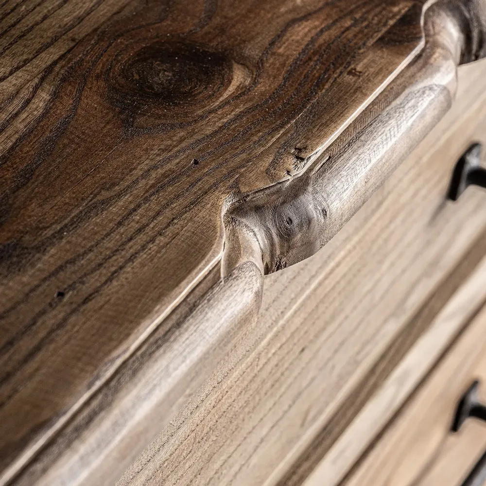 Chests of drawers - Brown elm wood chest of drawers 137x53x80 cm - VICAL