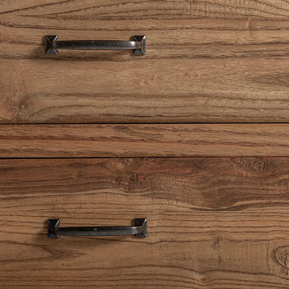 Chests of drawers - Brown elm wood chest of drawers 137x53x80 cm - VICAL