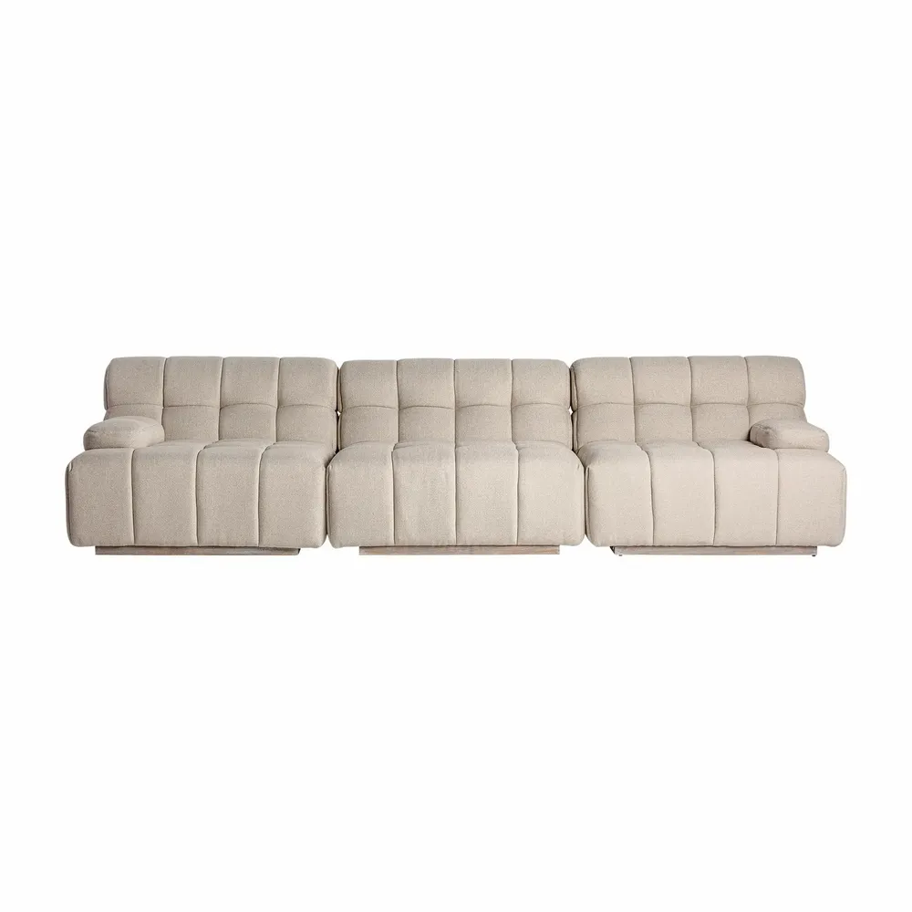 Sofas - Central sofa module in light brown pine wood 95x95x76 cm - VICAL