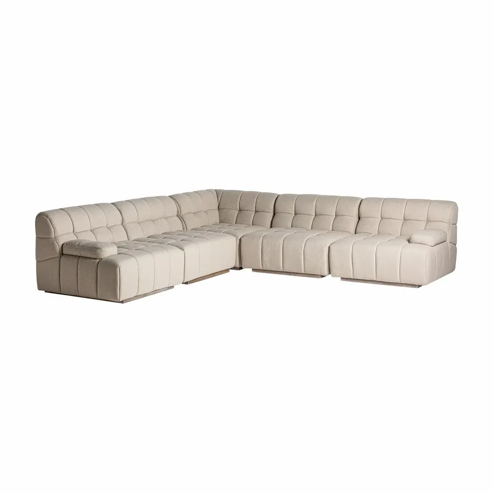 Sofas - Central sofa module in light brown pine wood 95x95x76 cm - VICAL